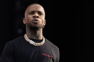 LONDON, ENGLAND - JULY 05: Tory Lanez performs on stage during Wireless Festival 2019 on July 05, 2019 in London, England. (Photo by Lorne Thomson/Redferns)