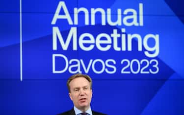 epa10398189 World Economic Forum (WEF) President Borge Brende delivers a speech during a virtual media briefing in Cologny, near Geneva, Switzerland, 10 January 2023. The World Economic Forum unveiled the program for its upcomming Annual Meeting Davos 2023, including the key participants, themes and goals. The WEF will hold its annual meeting in the Swiss town of Davos from 16 to 20 January 2023.  EPA/LAURENT GILLIERON