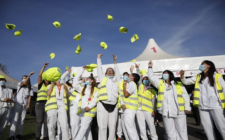 Il drive-in vaccinale di Valmontone