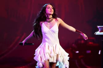 LAS VEGAS, NEVADA - APRIL 03: Olivia Rodrigo performs onstage during the 64th Annual GRAMMY Awards at MGM Grand Garden Arena on April 03, 2022 in Las Vegas, Nevada. (Photo by Rich Fury/Getty Images for The Recording Academy)
