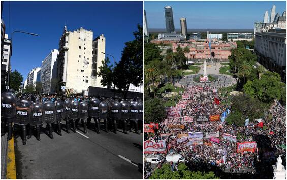 Argentina, miles de personas salieron a las calles de Buenos Aires para oponerse a Milei y sus planes de reforma