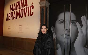 LONDON, ENGLAND - SEPTEMBER 19: Marina Abramovic attends the opening reception of her exhibition at Burlington House, The Royal Academy of Arts, on September 19, 2023 in London, England. (Photo by Dave Benett/Getty Images)