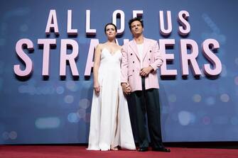 LONDON, ENGLAND - JANUARY 23: (L-R) Claire Foy and Andrew Scott attend the UK Gala Screening of "All Of Us Strangers" at BFI Southbank on January 23, 2024 in London, England. (Photo by Jeff Spicer/Getty Images)