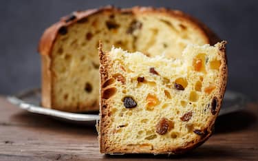Panettone (Italian Christmas cake), sliced