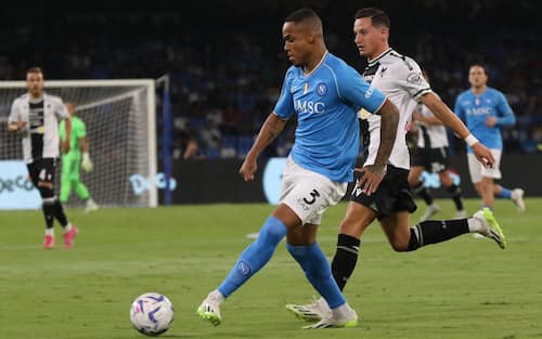 Napoli defender  Natan during the Italian Serie A soccer match SSC Napoli vs Udinese Calcio  at "Diego Armando Maradona" stadium in Naples, Italy,  27 september 2023  ANSA / Cesare Abbate