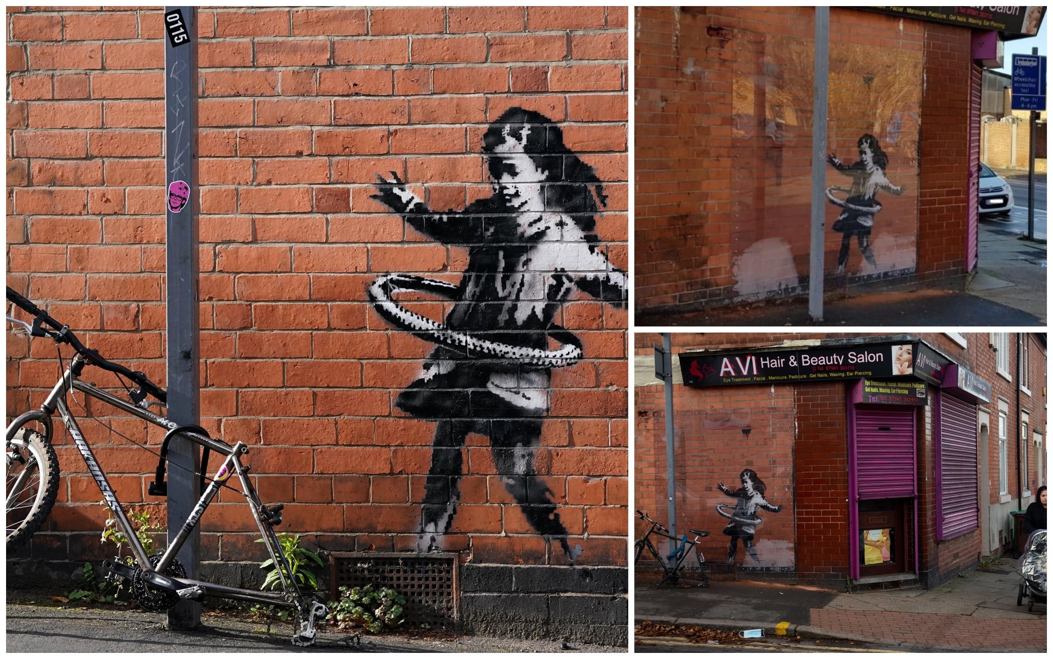 Banksy reaparece en Nottingham con el grafiti de una niña con hula hoop