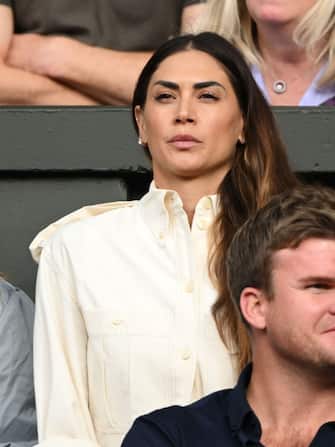 LONDON, ENGLAND - JULY 10: Melissa Satta attends day eight of the Wimbledon Tennis Championships at All England Lawn Tennis and Croquet Club on July 10, 2023 in London, England. (Photo by Karwai Tang/WireImage)