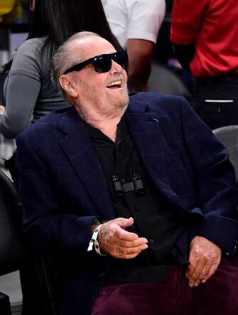 LOS ANGELES, CA - APRIL 28: Jack Nicholson attends the game between the Memphis Grizzlies and the Los Angeles Lakers during round One Game Six of the 2023 NBA Playoffs on April 28, 2023 at Crypto.Com Arena in Los Angeles, California. NOTE TO USER: User expressly acknowledges and agrees that, by downloading and/or using this Photograph, user is consenting to the terms and conditions of the Getty Images License Agreement. Mandatory Copyright Notice: Copyright 2023 NBAE (Photo by Adam Pantozzi/NBAE via Getty Images) 
