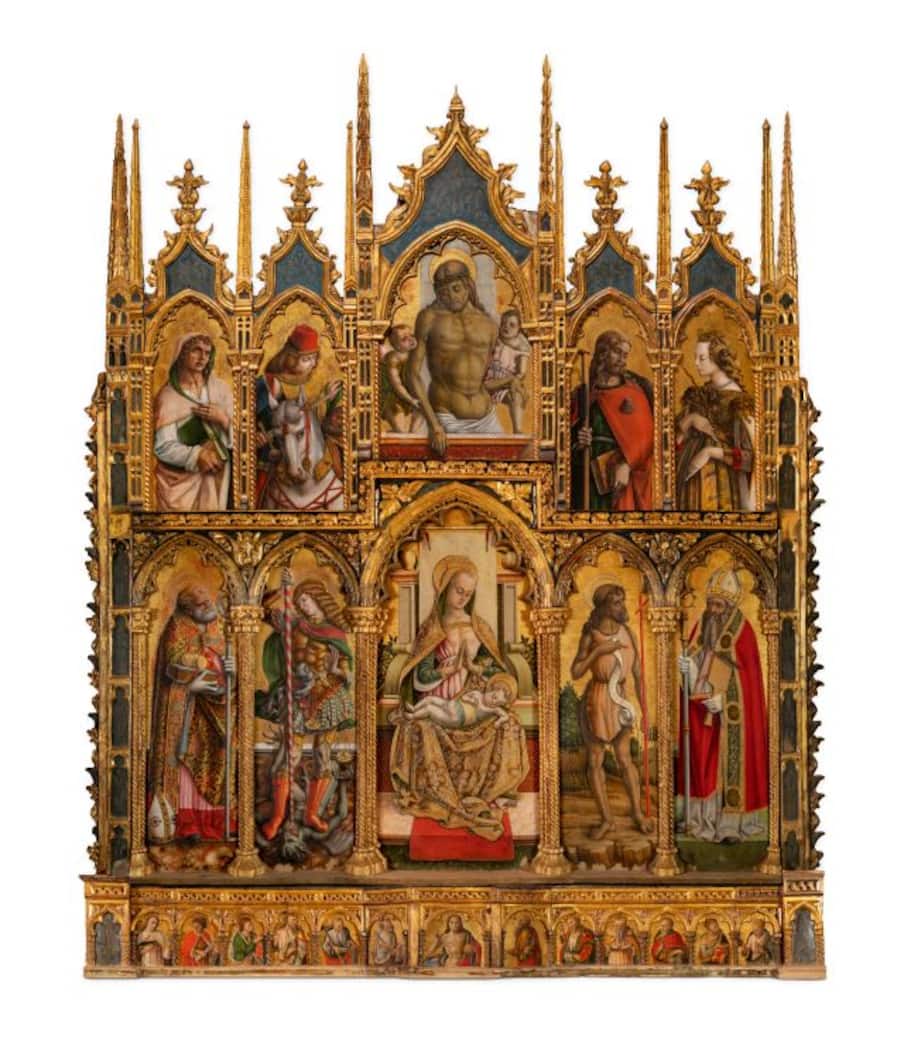 Carlo e Vittore Crivelli, Polittico di Monte San Martino, 1490 circa. Tempera su tavole, h. 285 x l. 227 cm. Chiesa di San Martino vescovo – Monte San Martino (MC), Arcidiocesi di Fermo, Ph. Claudio Ripalti