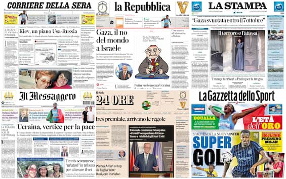 Le prime pagine dei quotidiani di oggi 9 agosto: la rassegna stampa di Sky TG24 Le prime pagine dei quotidiani di oggi 9 agosto: la rassegna stampa di Sky TG24