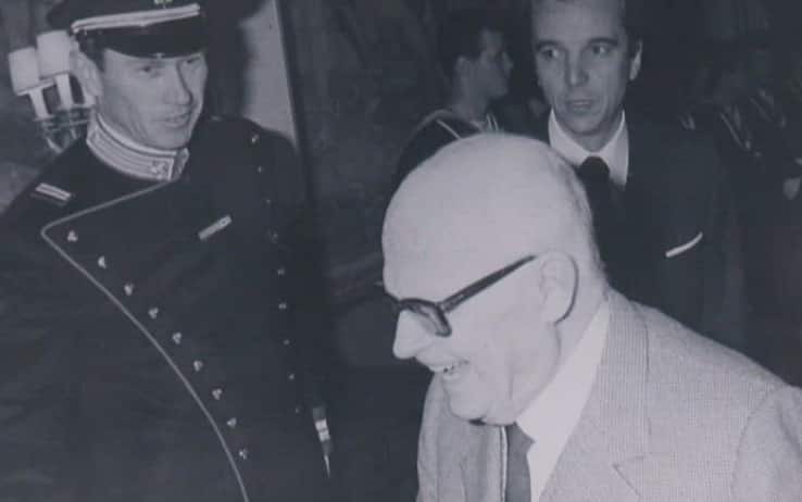 Una foto dell'epoca di Sandro Pertini con Francesco Madotto, Maresciallo di Palazzo