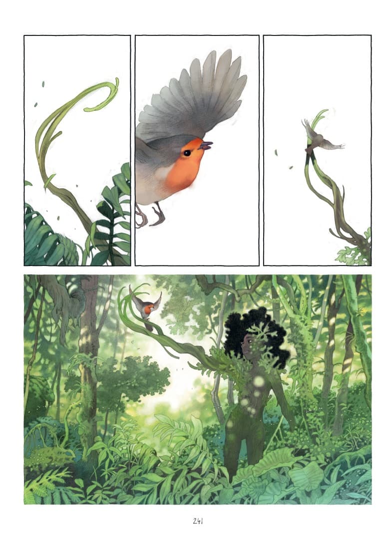 Una tavola tratta da "Metamorfosi verde" di Patrick Lacan e Marion Besançon (Tunué)