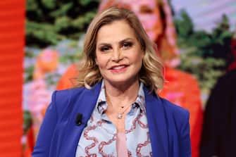 MILAN, ITALY - JANUARY 22: Simona Ventura attends the Rai tv show "Tv Talk" at Rai Milan Studios on January 22, 2022 in Milan, Italy. (Photo by Stefania D'Alessandro/Getty Images)