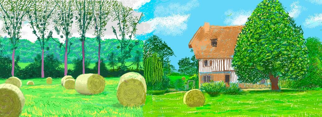 A Year in Normandie (detail), 2020-2021, composite iPad painting © David Hockney