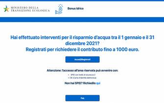 La pagina del bonus idrico