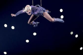 HOUSTON, TX - FEBRUARY 05:  Lady Gaga performs during the Pepsi Zero Sugar Super Bowl 51 Halftime Show at NRG Stadium on February 5, 2017 in Houston, Texas.  (Photo by Ronald Martinez/Getty Images)