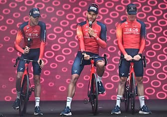 Filippo Ganna (C) of team  Ineos Grenadier during the team presentation for the 2023 Giro d'Italia cycling race in Pescara, Italy, 04 May 2023. The 106rd edition of the Giro d'Italia will take place from 06 through 28 May 2023.
ANSA/LUCA ZENNARO