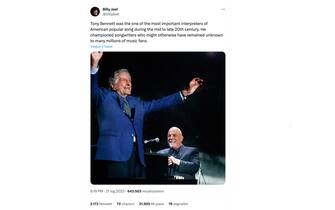 Il post di Billy Joel dedicato a Tony Bennett