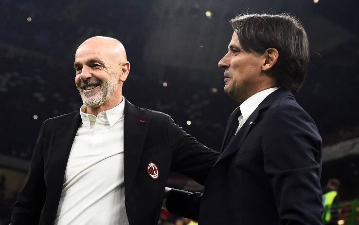 Inzaghi e Pioli prima di un derby