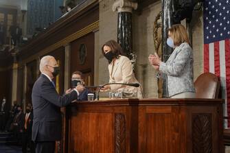 Biden, Harris, Pelosi al Congresso Usa