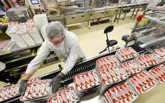 Ferrero plant in Villers-Ecalles, the company's first ever Nutella factory. Kinder Bueno production line. (Photo by: Andia/Universal Images Group via Getty Images)