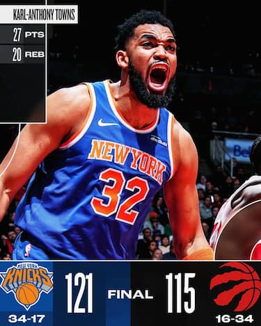 TORONTO RAPTORS-NEW YORK KNICKS 115-121