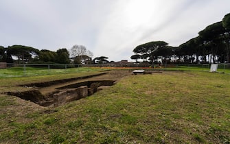 Il bagno rituale ebraico emerso dagli scavi condotti a Ostia Antica, 10 marzo 2025.   NPK   ANSA / Ufficio stampa Ministero Cultura     +++ ANSA PROVIDES ACCESS TO THIS HANDOUT PHOTO TO BE USED SOLELY TO ILLUSTRATE NEWS REPORTING OR COMMENTARY ON THE FACTS OR EVENTS DEPICTED IN THIS IMAGE; NO ARCHIVING; NO LICENSING +++