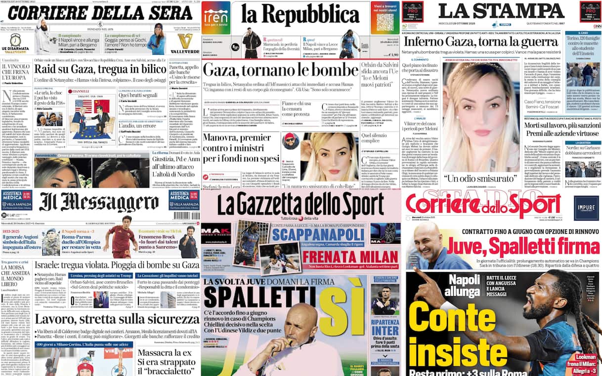 le prime pagine dei quotidiani di oggi 29 ottobre la rassegna stampa da Tg24.sky.it le prime pagine dei quotidiani di oggi 29 ottobre la rassegna stampa