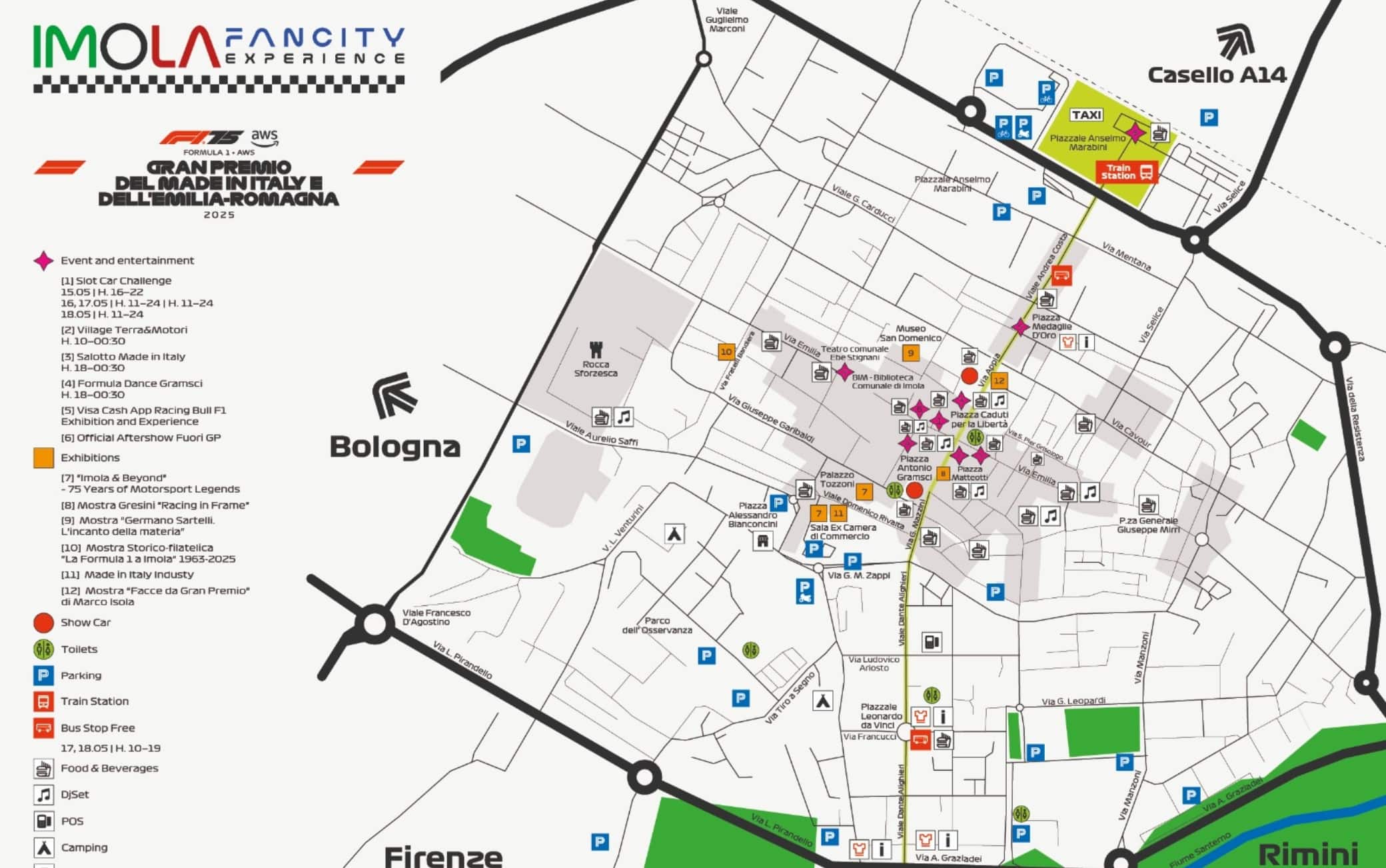 La mappa di Imola Fan City Experience