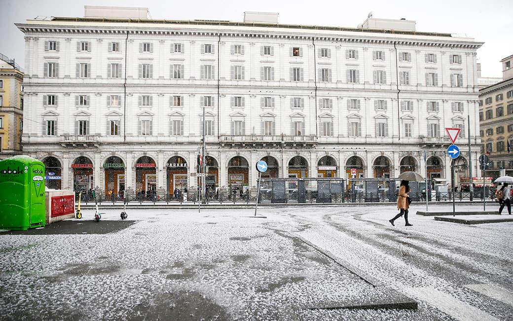 La grandine a Roma