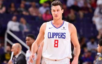 PHOENIX, AZ - JANUARY 4: Danilo Gallinari #8 of the LA Clippers looks on during the game against the Phoenix Suns on January 4, 2019 at Talking Stick Resort Arena in Phoenix, Arizona. NOTE TO USER: User expressly acknowledges and agrees that, by downloading and or using this photograph, user is consenting to the terms and conditions of the Getty Images License Agreement. Mandatory Copyright Notice: Copyright 2019 NBAE (Photo by Barry Gossage/NBAE via Getty Images)