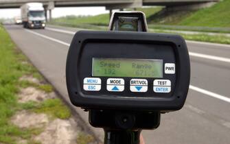 Speed control radar at highway