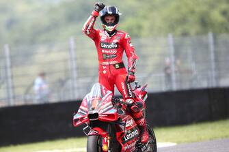 MUGELLO CIRCUIT, ITALY - JUNE 11: Francesco Bagnaia, Ducati Team during the Italian GP at Mugello Circuit on Sunday June 11, 2023 in Scarperia e San Piero, Italy. (Photo by Gold and Goose / LAT Images)