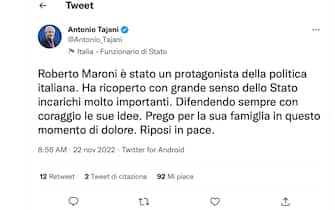 roberto maroni morto cordoglio