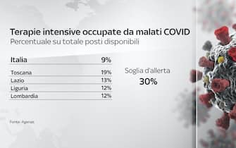 Nel grafico i dati sull'occupazione delle terapie intensive