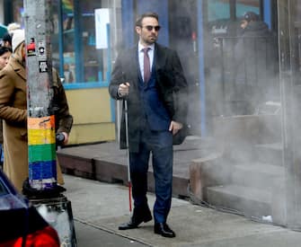 NEW YORK, NY - JANUARY 26: Charlie Cox is seen on the set of "Daredevil, Born Again" in Hell's Kitchen on January 26, 2024 in New York City.  (Photo by Jose Perez/Bauer-Griffin/GC Images)