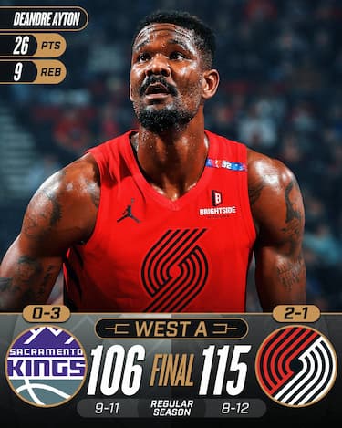 PORTLAND TRAIL BLAZERS-SACRAMENTO KINGS 115-106