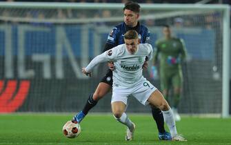 Sporting's Viktor Gyokeres and Atalanta's Berat Djimsiti during the UEFA Europa League group D soccer match between Atalanta BC and Sporting Clube de Portugal, at Bergamo Stadium in Bergamo, Italy, 30 November 2023.
ANSA/MICHELE MARAVIGLIA