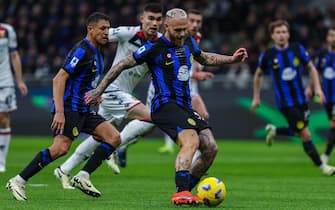 Federico Dimarco of FC Internazionale seen in action during Serie A 2023/24 football match between FC Internazionale and Genoa CFC at San Siro Stadium, Milan, Italy on March 04, 2024 - Photo ANSA / Fabrizio Carabelli