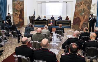 Un momento della presentazione di “Ludovico David: Un ritrovamento, una restituzione”, presso la Caserma Giacomo Acqua, Roma, 16 maggio 2023. ANSA/ANGELO CARCONI