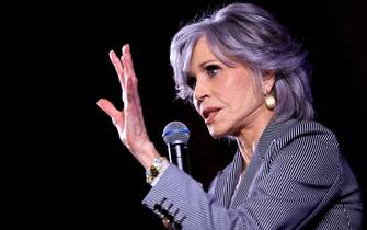 US actress Jane Fonda attends a "Rendez-Vous With Jane Fonda " at the 76th edition of the Cannes Film Festival in Cannes, southern France, on May 26, 2023. (Photo by Valery HACHE / AFP) (Photo by VALERY HACHE/AFP via Getty Images)