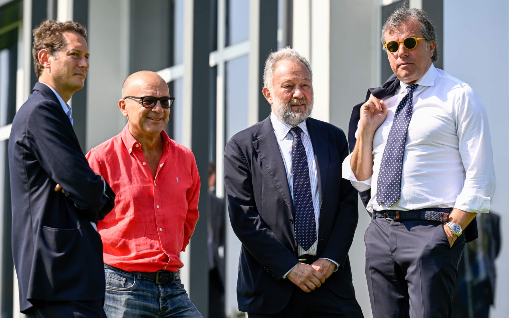 Da sinistra: Elkann, Scanavino, Ferrero e Giuntoli Da sinistra: Elkann, Scanavino, Ferrero e Giuntoli