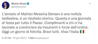 Il messaggio di Renzi