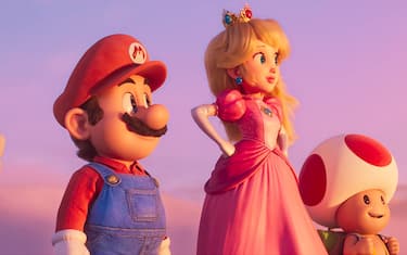 (from left) Mario (Chris Pratt), Princess Peach (Anya Taylor-Joy) and Toad (Keegan-Michael Key) in Nintendo and Illumination’s The Super Mario Bros. Movie, directed by Aaron Horvath and Michael Jelenic. 