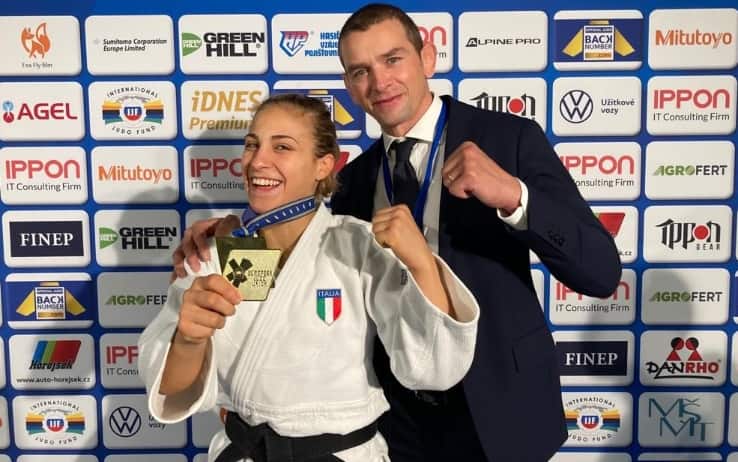 Odette Giuffrida con Francesco Bruyere, coach della Nazionale