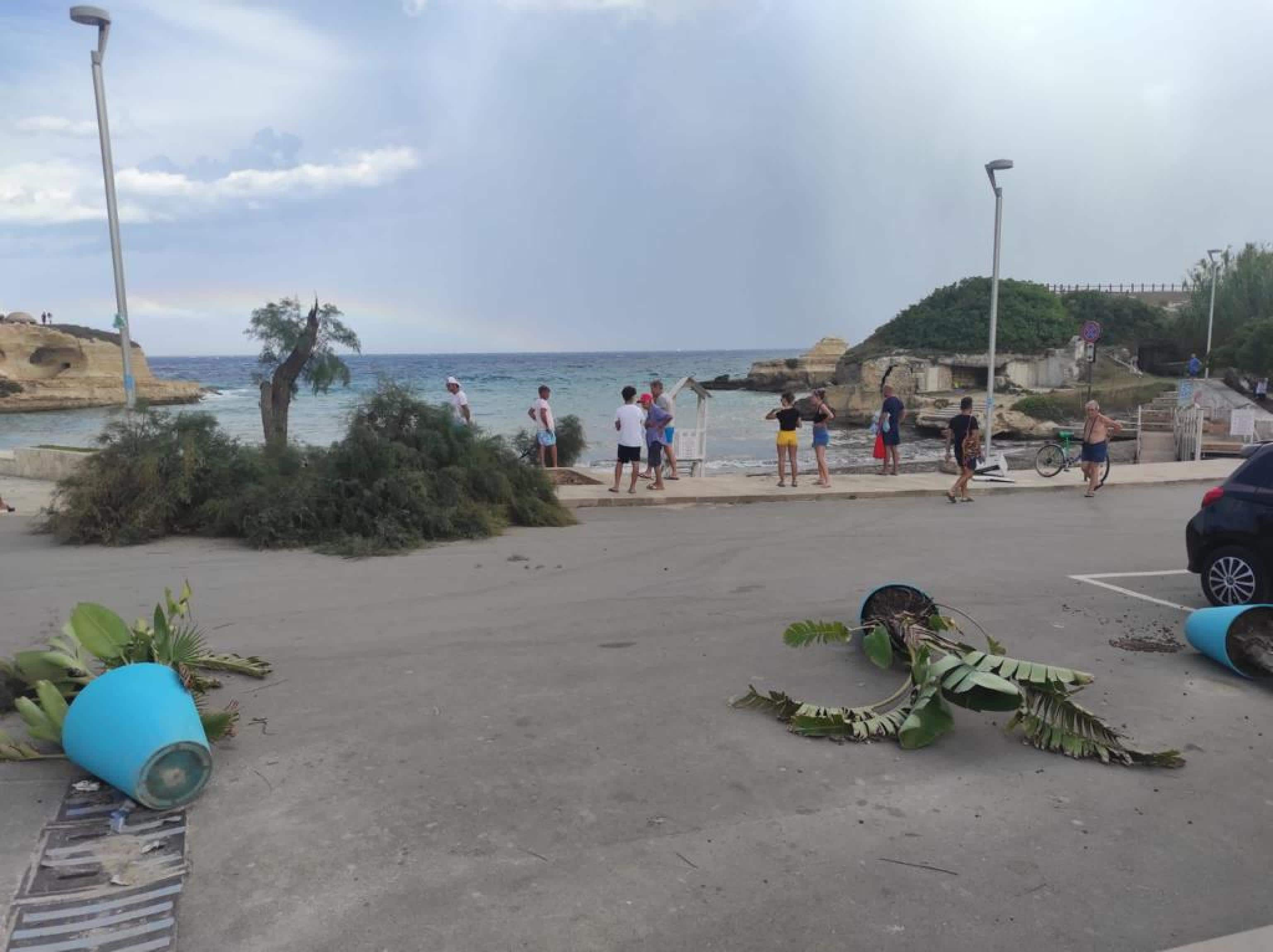 Tromba d'aria e fuggi fuggi di bagnanti in Salento sul litorale delle marine di Melendugno tra Roca, Torre Sant'Andrea, Torre dell'Orso e San Foca. Il vento ha sradicato alcuni alberi, ha divelto la segnaletica stradale, danneggiato i dehors di alcuni locali e i pali delle luce, uno dei quali è caduto su un'auto. Non ci sarebbero feriti.
ANSA