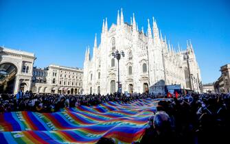 Manifestazione per la pace in Ucraina a Milano