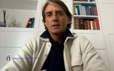 Roberto Mancini esprime il suo dolore il giorno dopo la morte di Gianluca Vialli in una intervista realizzata e diffusa dalla Figc, 7 gennaio 2023. ANSA/ FGC ++HO  NO SALES EDITORIAL USE ONLY++