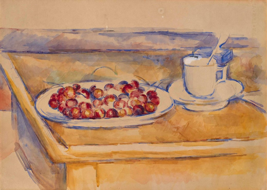 Paul Cézanne, Tasse et plat de cerises, circa 1890