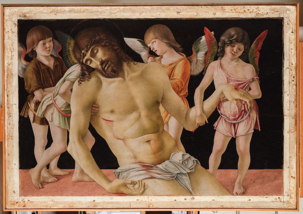 Giovanni Bellini, Pietà, il dipinto dopo l’intervento di restauro a cura di Lucia Tito, Foto Matteo De Fina, Museo della Città “Luigi Tonini”, Rimini, per gentile concessione